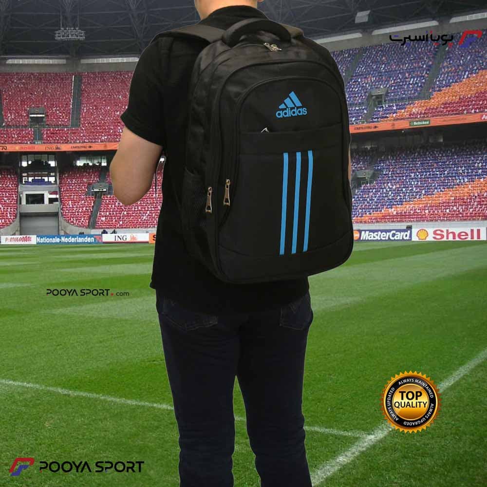 کوله پشتی ورزشی آدیداس adidas سایز متوسط اعلا مشکی – آبی