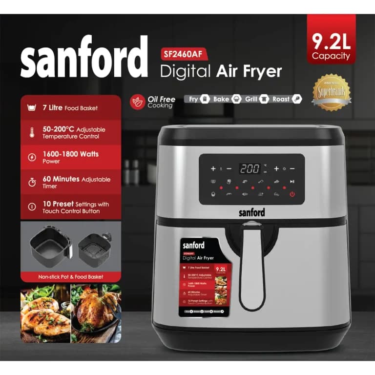 سرخ کن سانفورد ۱۰ لیتری دیجیتال مدل 2460 | خرید Sanford Air Fryer اصل