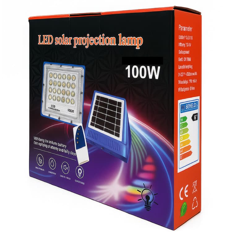 پروژکتور LED خورشیدی مدل E025-100W | خرید نورافکن خورشیدی ضدآب