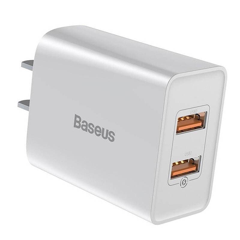شارژر دیواری فست شارژ ۲ پورت Baseus CCFS-Q 3A QC3 18W
