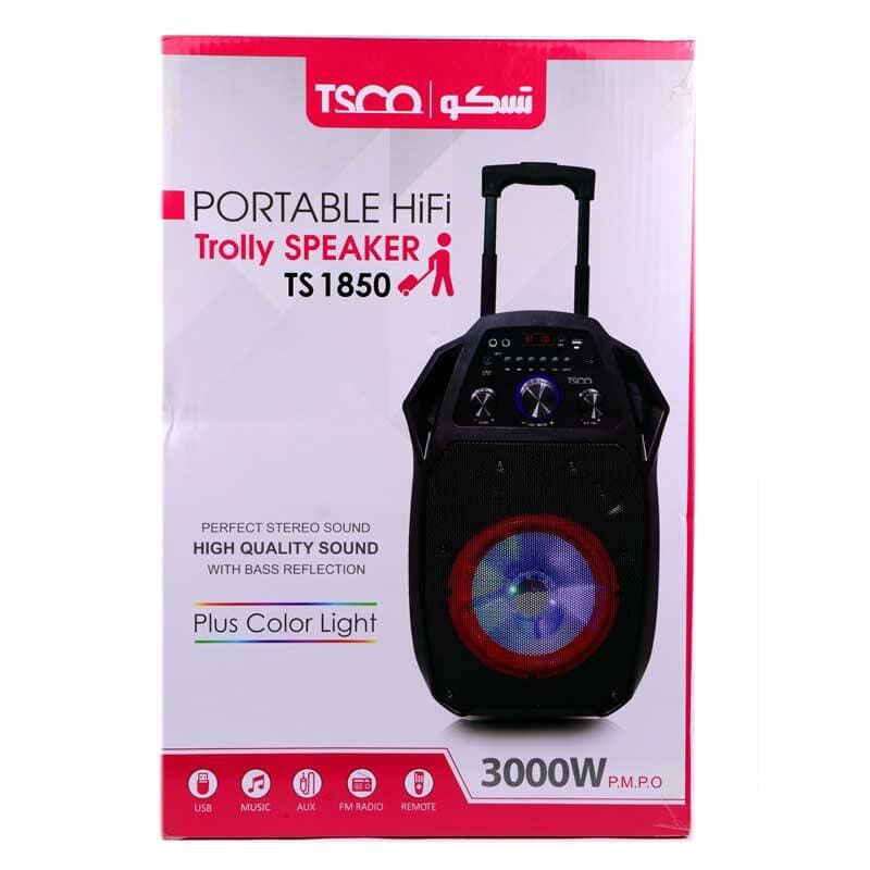 اسپیکر چمدانی بلوتوثی تسکو مدل TS 1850 — تصویر ۹