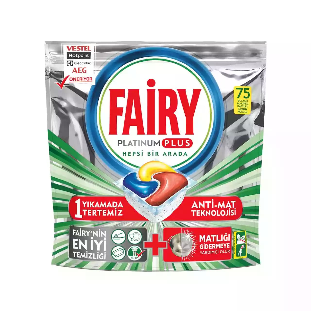 کپسول ماشین ظرفشویی ( آنتی مات ) ۷۵ عدد پلاتینیوم پلاس فیری – fairy — تصویر ۵