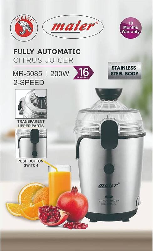 آب مرکبات مایر MR-5085 | آب‌پرتقال‌گیر تمام استیل اتوماتیک — تصویر ۵
