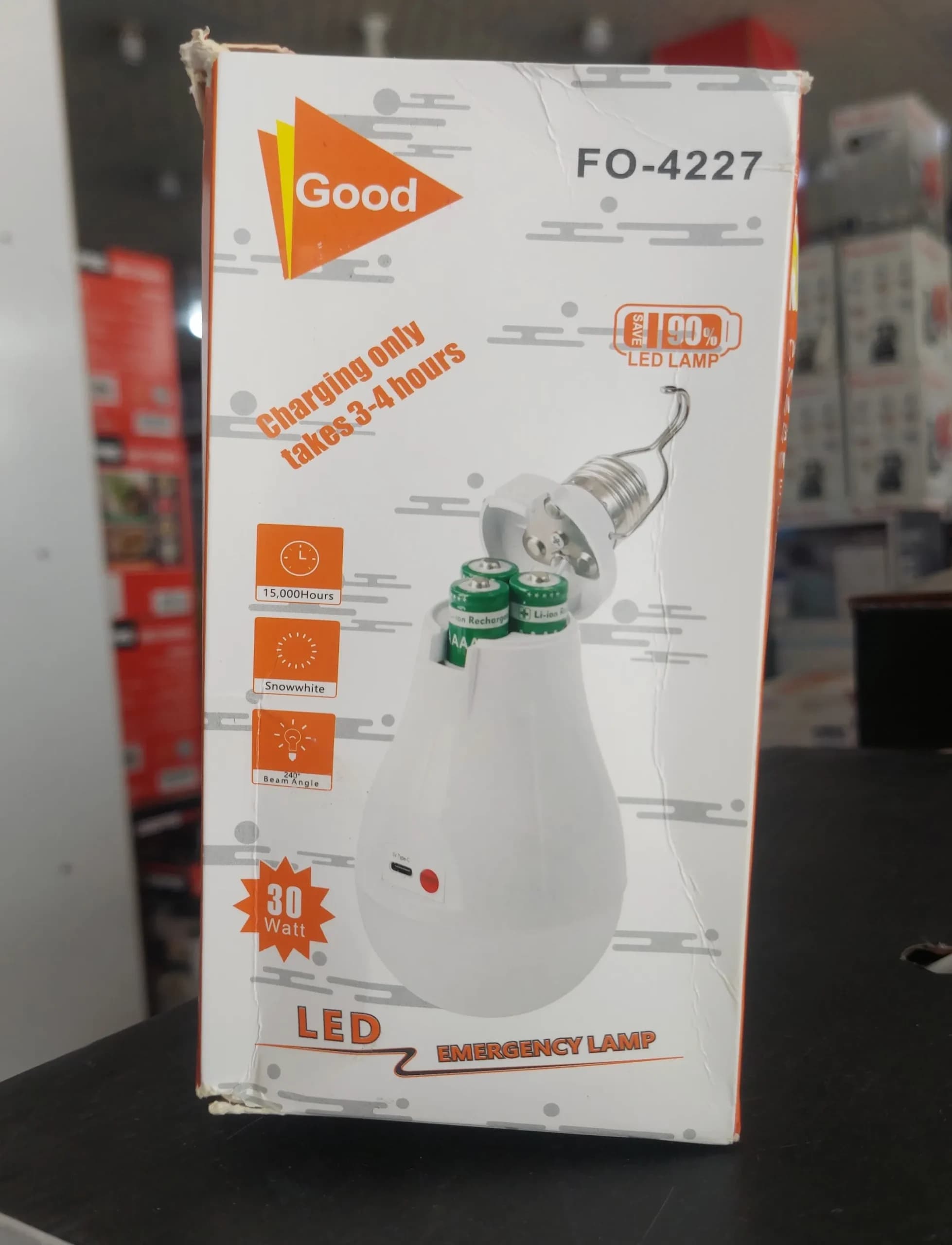 لامپ اضطراری شارژی ۳۰ وات مدل FO-4227 | خرید لامپ LED قابل شارژ — تصویر ۳