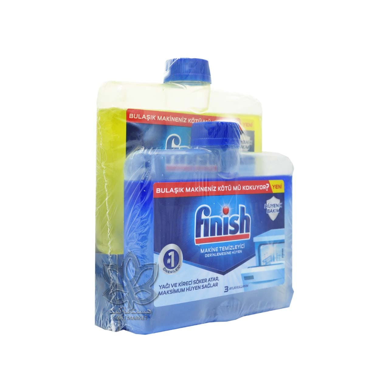 پک دو عددی مایع جرمگیر دو فاز ماشین ظرفشویی ( رایحه لیمو و ساده ) فینیش – finish — تصویر ۳