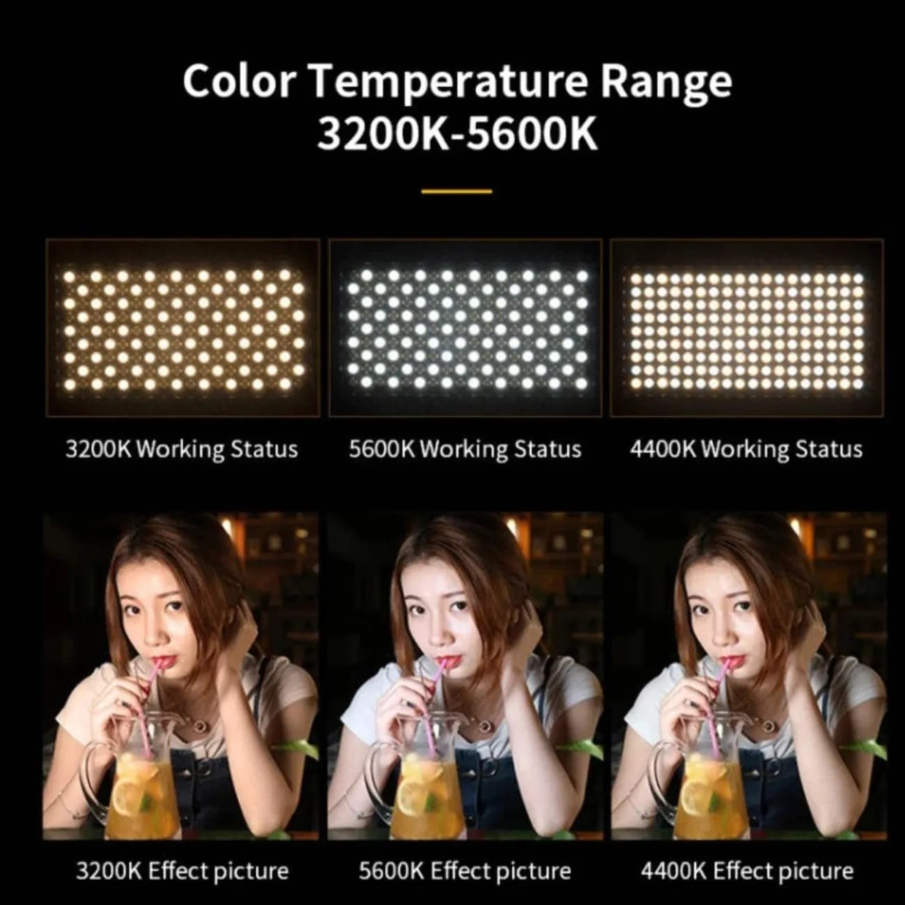 پنل نور ثابت LED مدل E900 با دمای رنگ قابل تنظیم — تصویر ۴