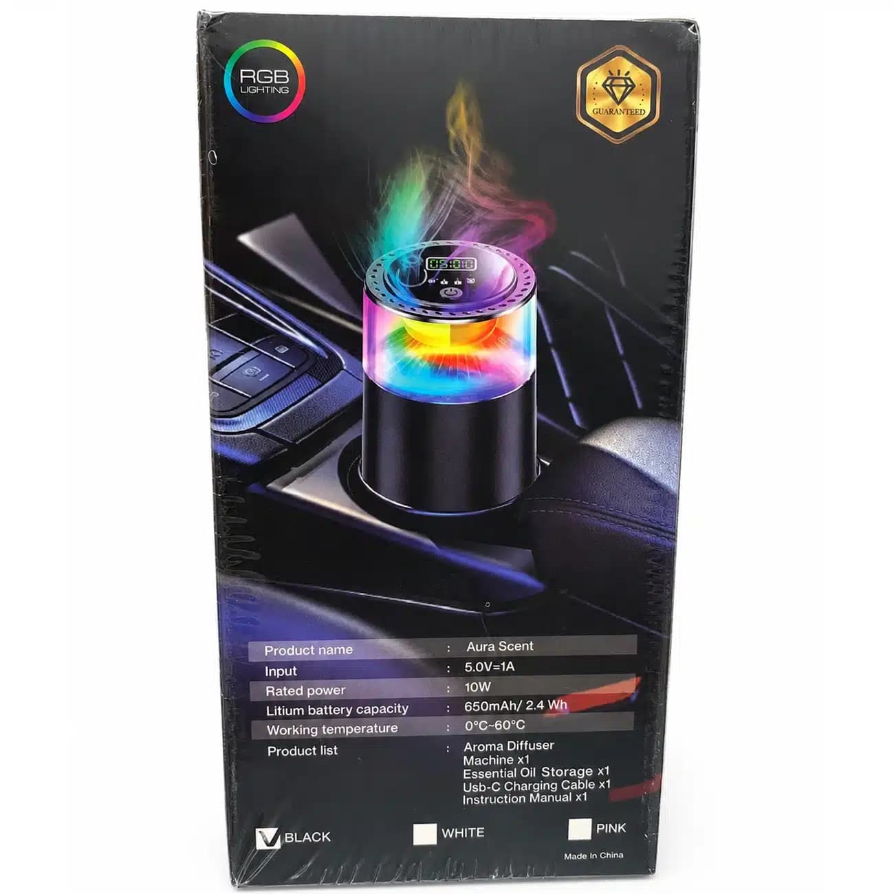 خوشبو کننده ماشین مدل Aura Scent شارژی نورپردازی RGB — تصویر ۹