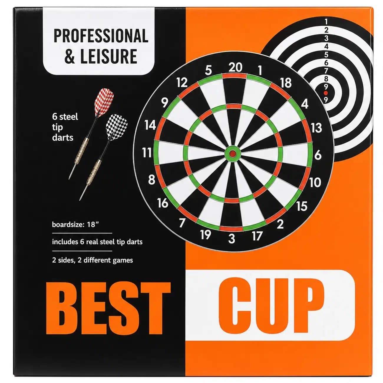 تخته دارت سوزنی بست کاپ Best Cup مسابقاتی 18 اینچ — تصویر ۳
