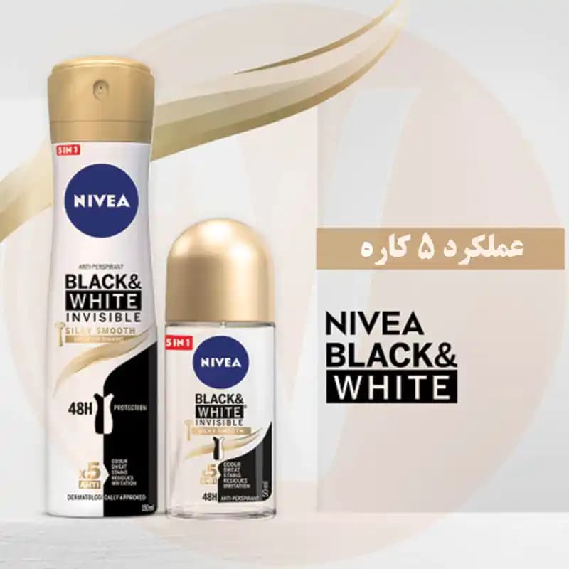 اسپری زنانه نیوا Black &amp; White Silky حجم 150 میل — تصویر ۴