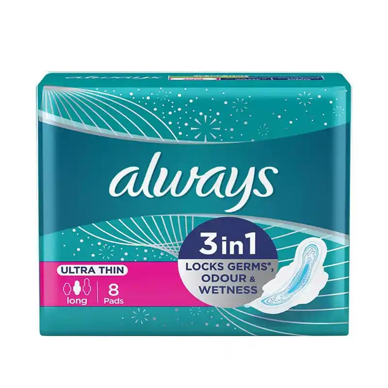 نوار بهداشتی Always Ultra Thin سایز بزرگ بسته 8 عددی