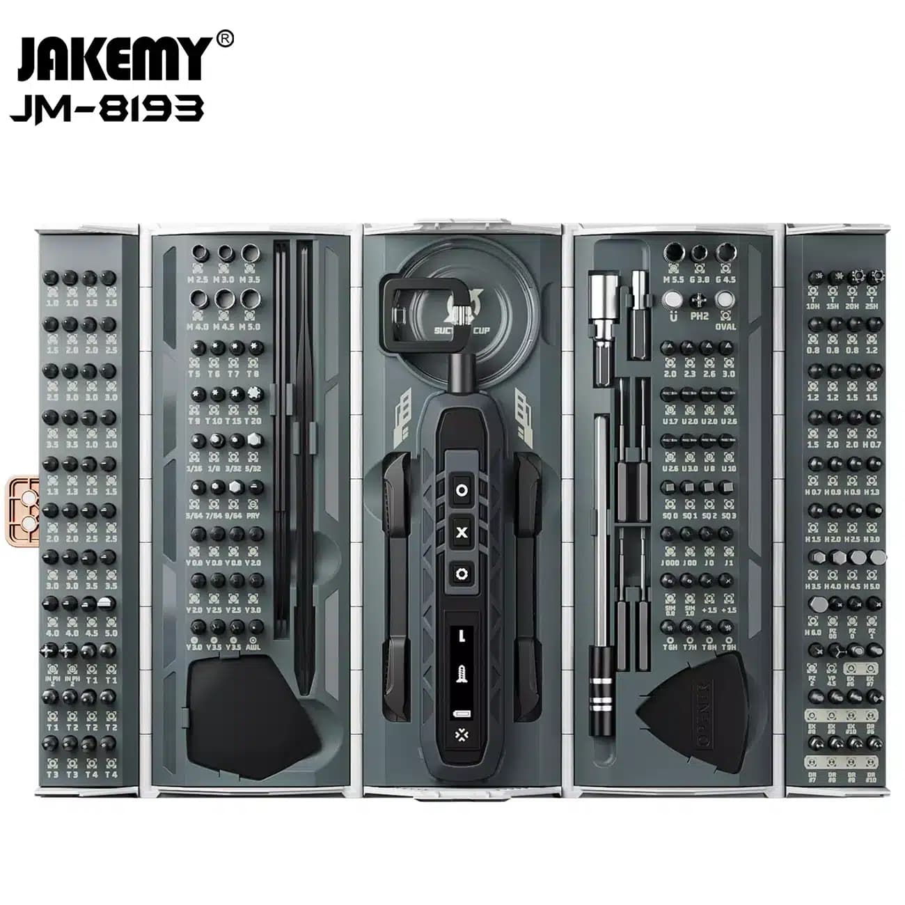 ست پیچ‌گوشتی شارژی 180 تکه جکمی JM-8193 — تصویر ۶