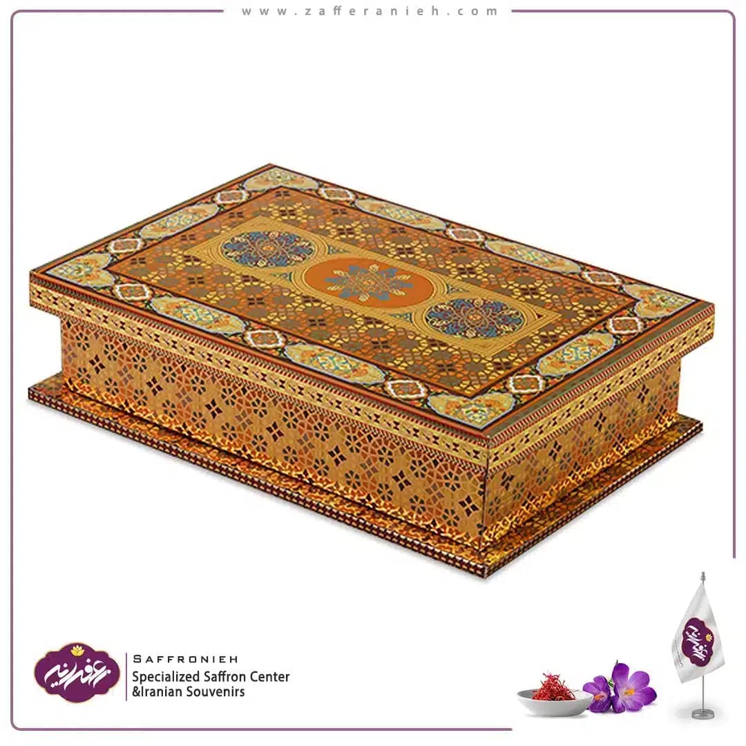 پک کامل زعفران هاردباکس مدل صفوی کد BG01 (حاوی یک مثقال زعفران سرگل) — تصویر ۳