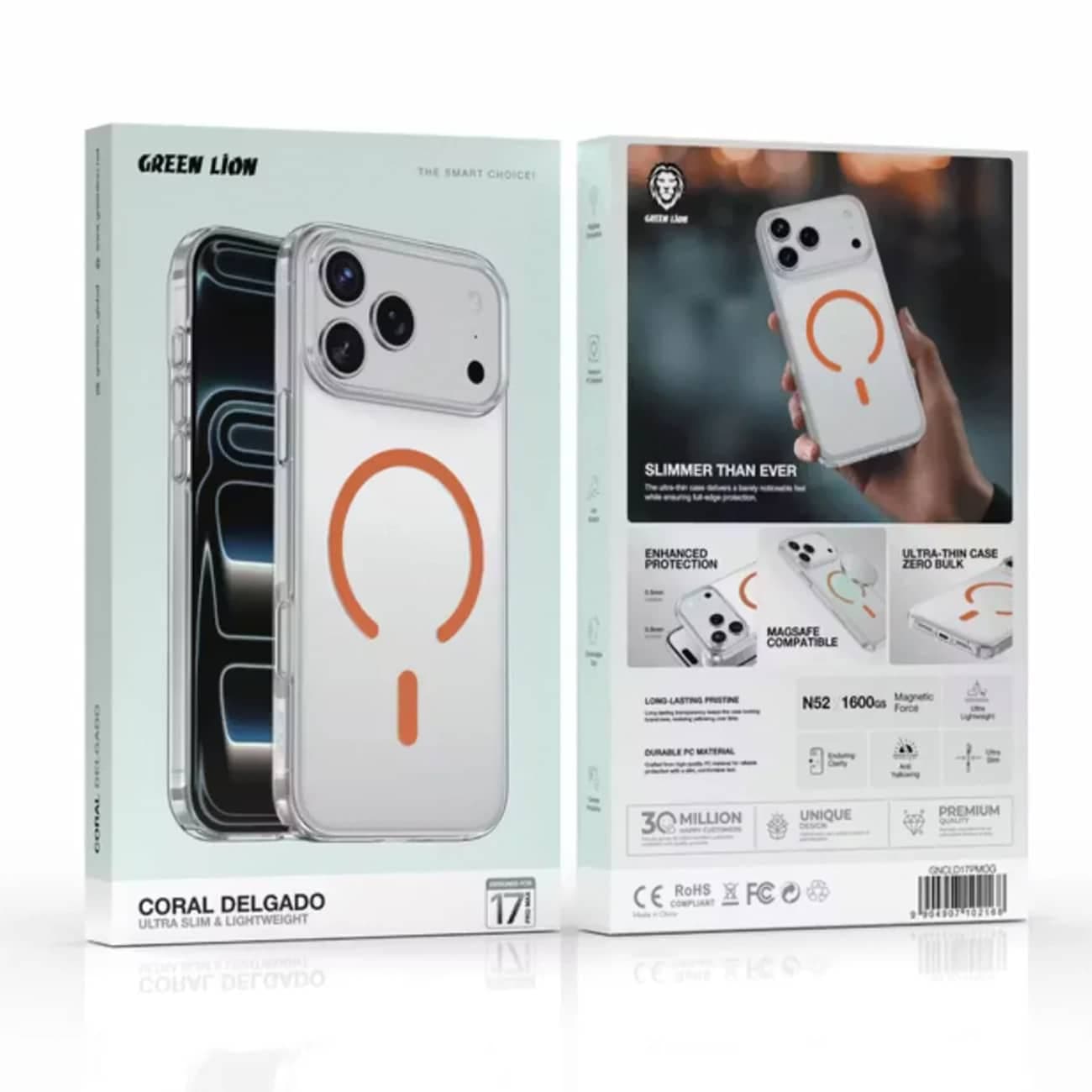 قاب MagSafe گرین لاین Green Lion مدل Coral Delgado آیفون 17 پرو مکس — تصویر ۳