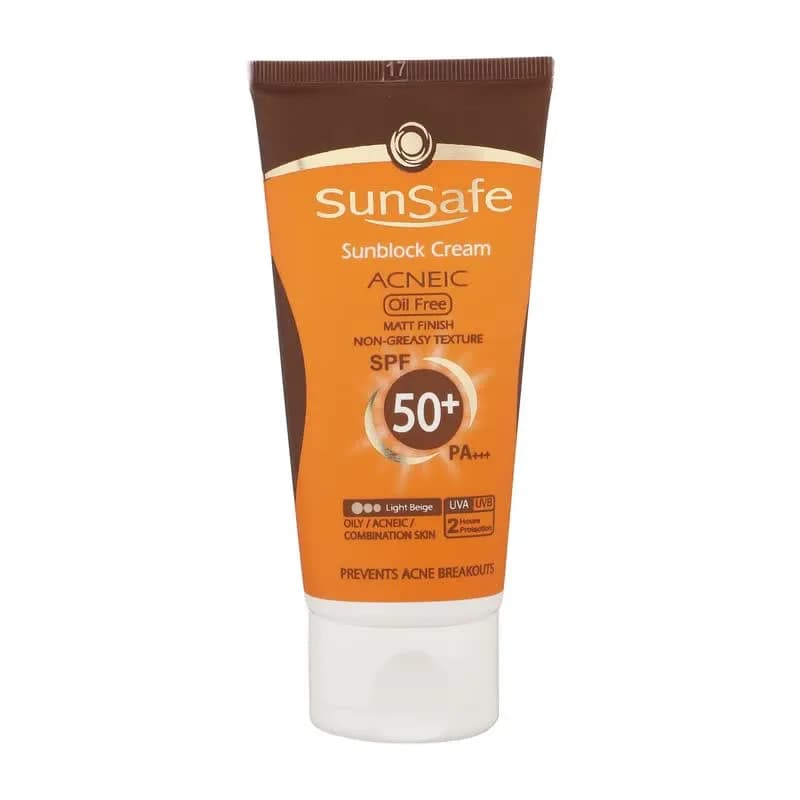 کرم ضد آفتاب فاقد چربی سان سیف SUNSAFE مدل ACNEIC با SPF50 رنگ دار — تصویر ۸