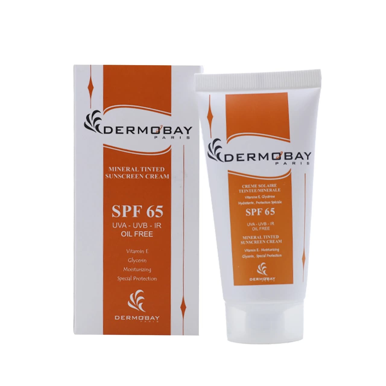 کرم ضد آفتاب درموبای پاریس مینرال SPF 65 رنگی فاقد چربی 50 میلی لیتر