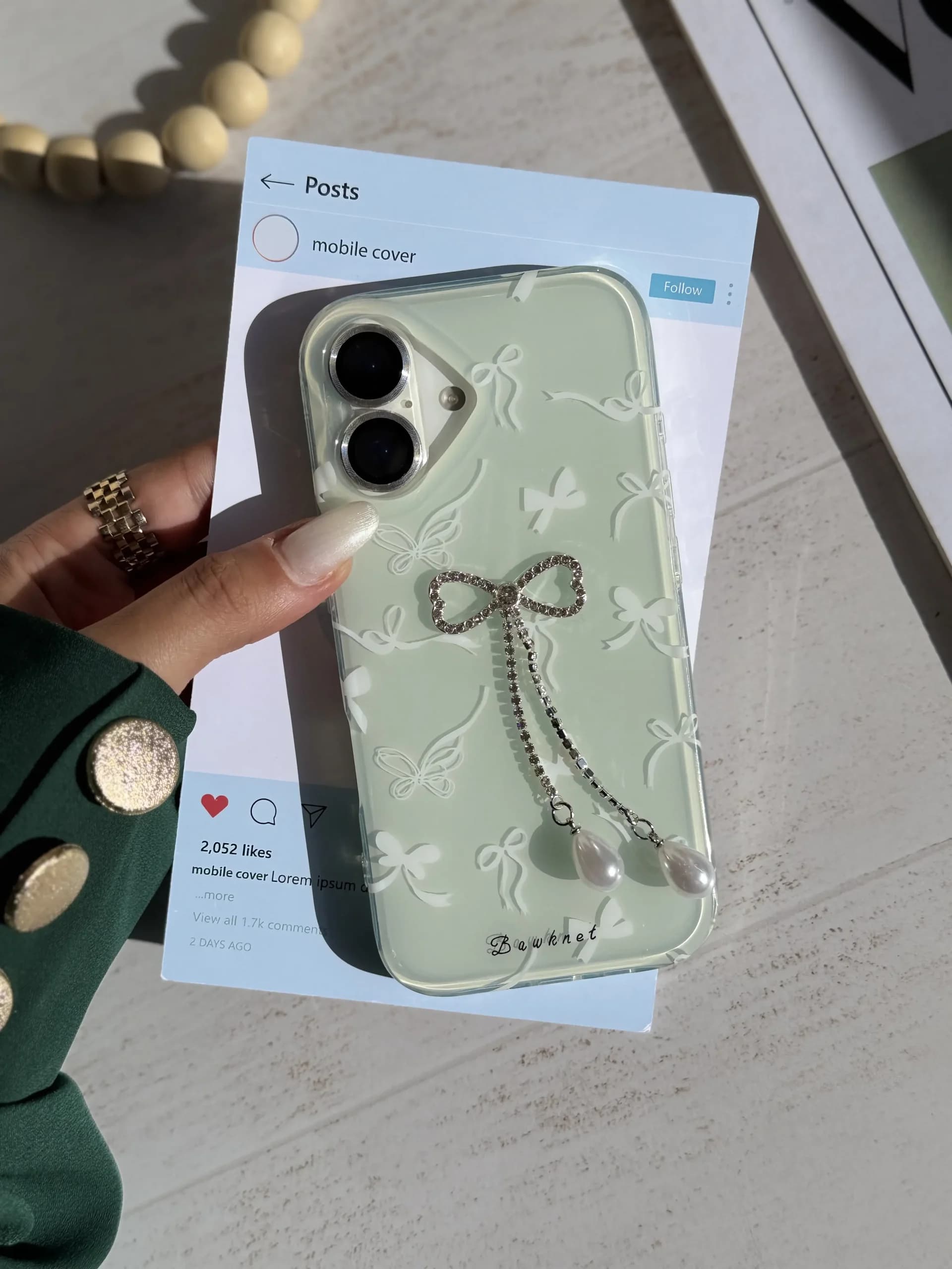قاب Green bow (کدC2125) — تصویر ۲