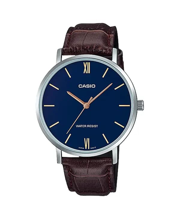 ساعت مچی مردانه کاسیو Casio مدل MTP-VT01L-2BUDF با بند چرمی کلاسیک — تصویر ۹