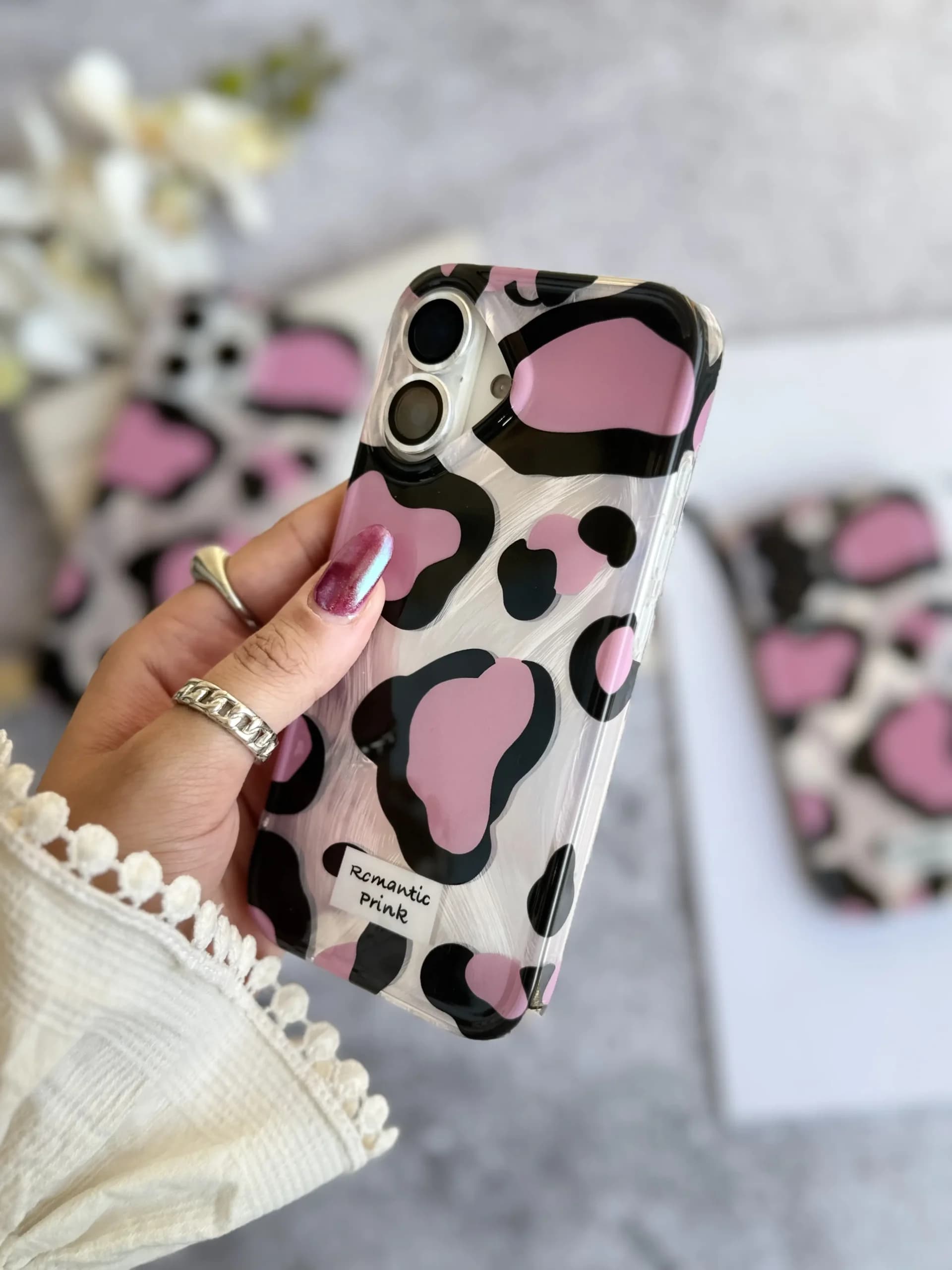 قاب پلنگی Romantic Pink آیفونی (کدC2062) — تصویر ۷