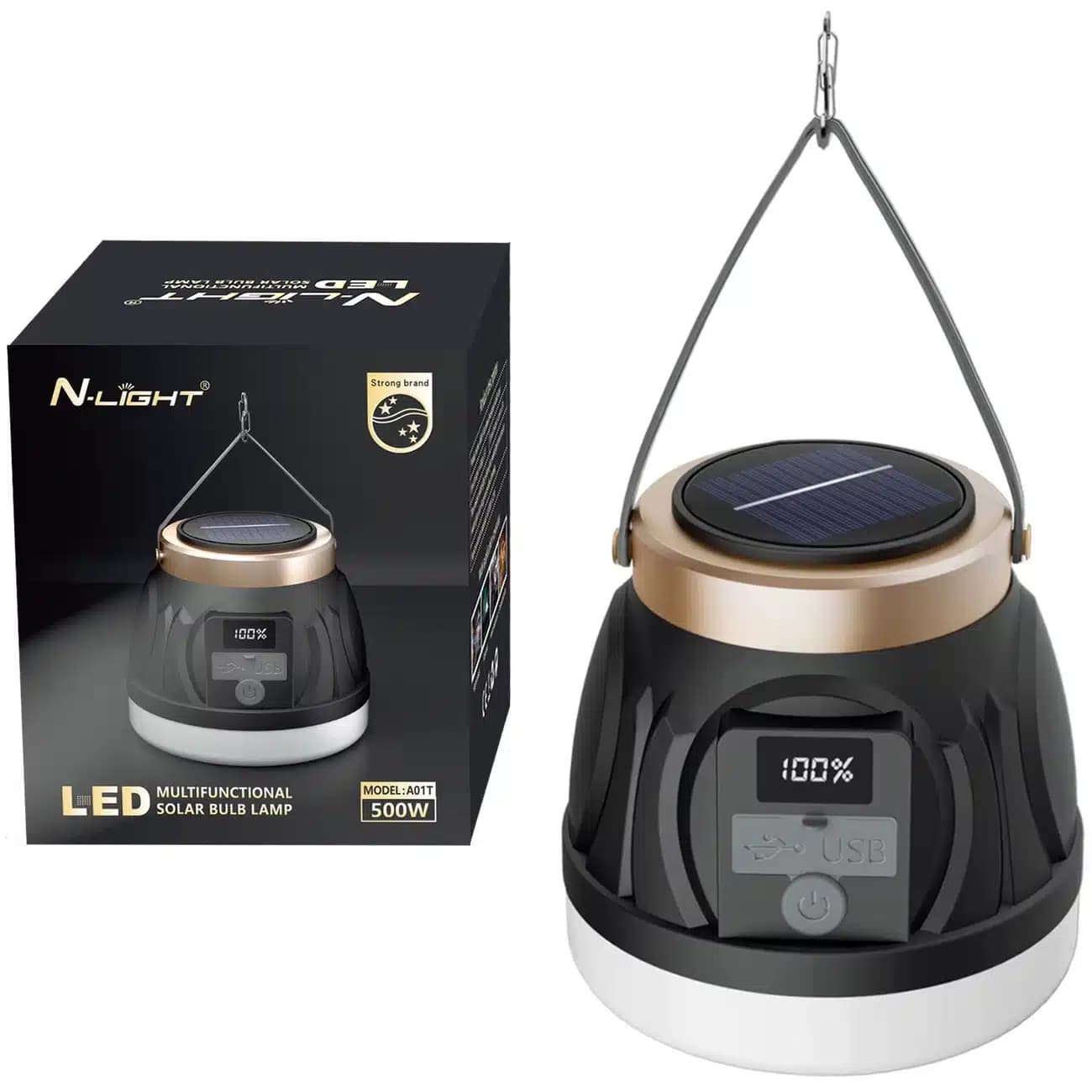 چراغ کمپینگ شارژی خورشیدی ان لایت N-LIGHT مدل A01T چندکاره