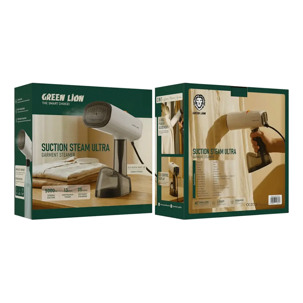 اتو بخار مکش دار گرین لاین Green Lion مدل GNBX200STMWH توان 2100 وات — تصویر ۱۱