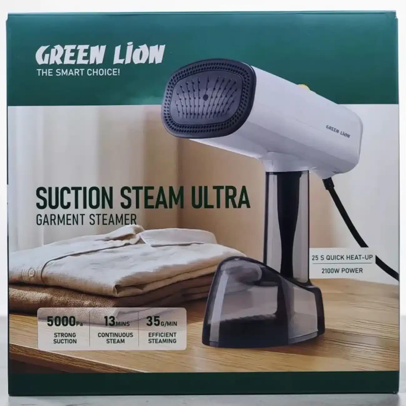 اتو بخار مکش دار گرین لاین Green Lion مدل GNBX200STMWH توان 2100 وات — تصویر ۷