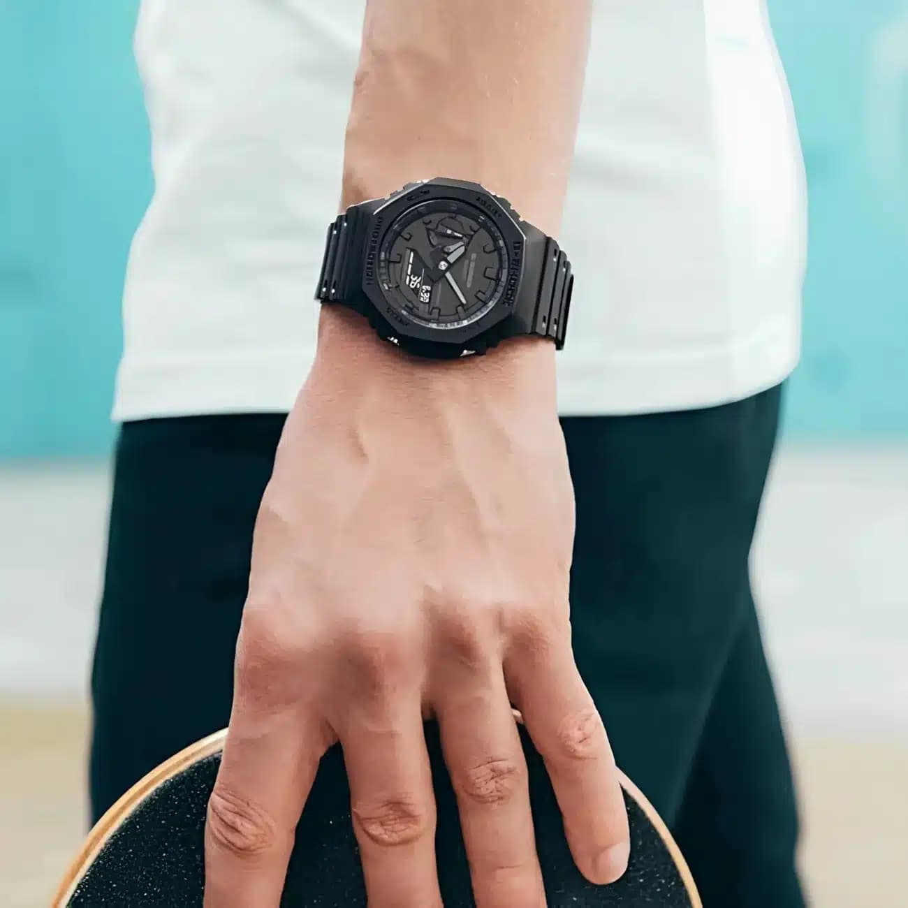 ساعت مچی مردانه کاسیو Casio مدل GA-2100-1A1DR صفحه مشکی — تصویر ۳