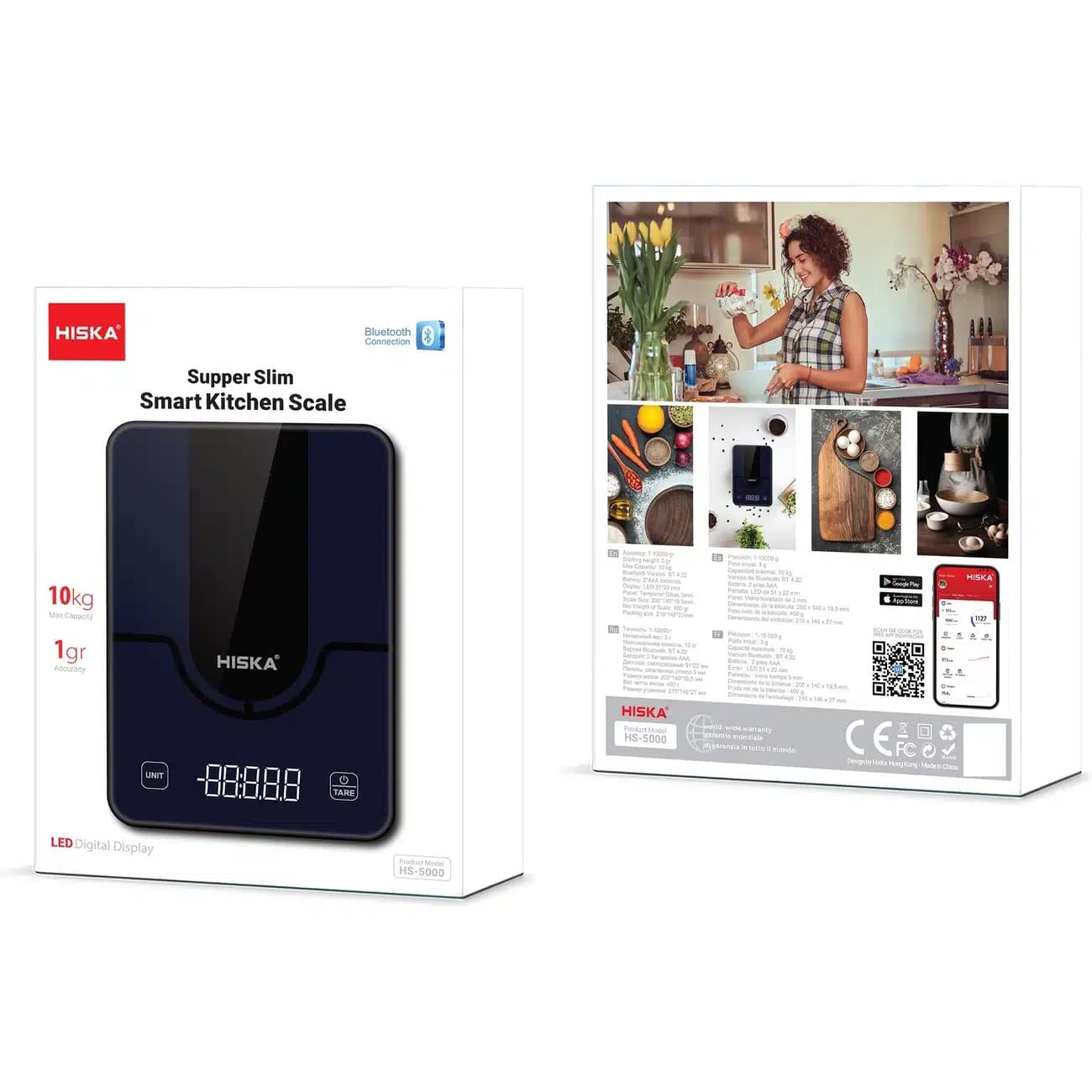 ترازو آشپزخانه هوشمند هیسکا HISKA مدل HS-5000 بلوتوث دار — تصویر ۸