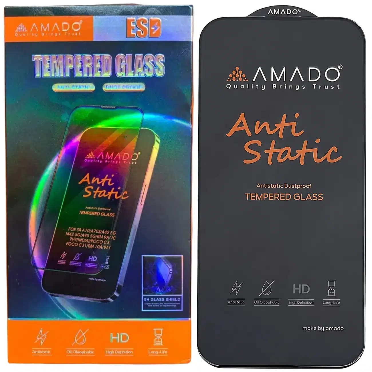 گلس آیفون 17 پرو مکس آمادو AMADO مدل Anti-Static — تصویر ۲