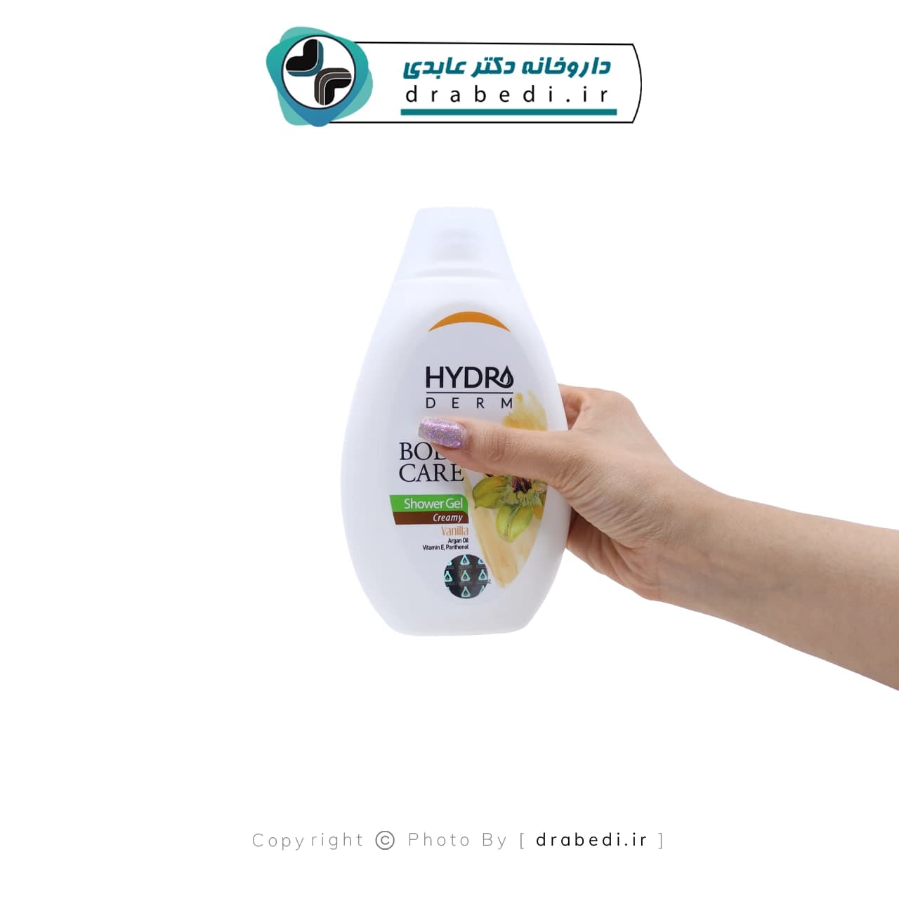 شامپو بدن کرمی با رایحه وانیل و روغن آرگان هیدرودرم 500 میلی لیتر — تصویر ۳