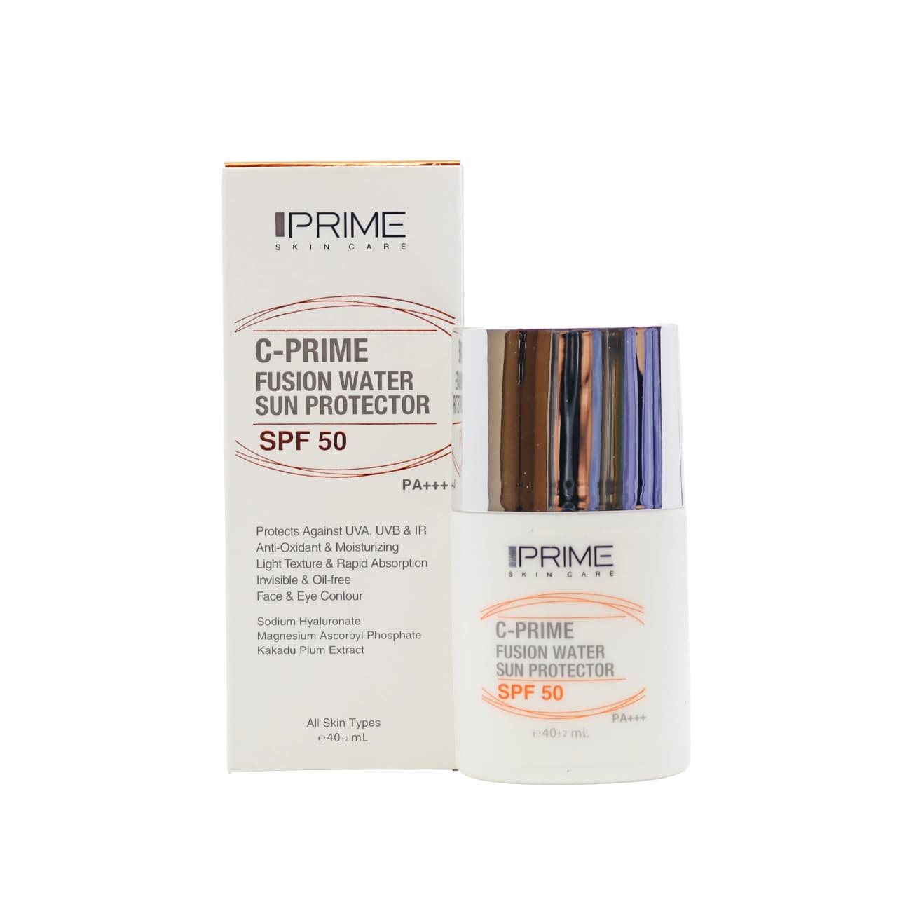 فلوئید ضد آفتاب spf 50 مدل فیوژن واتر حاوی ویتامین سی پریم 40 میلی لیتر