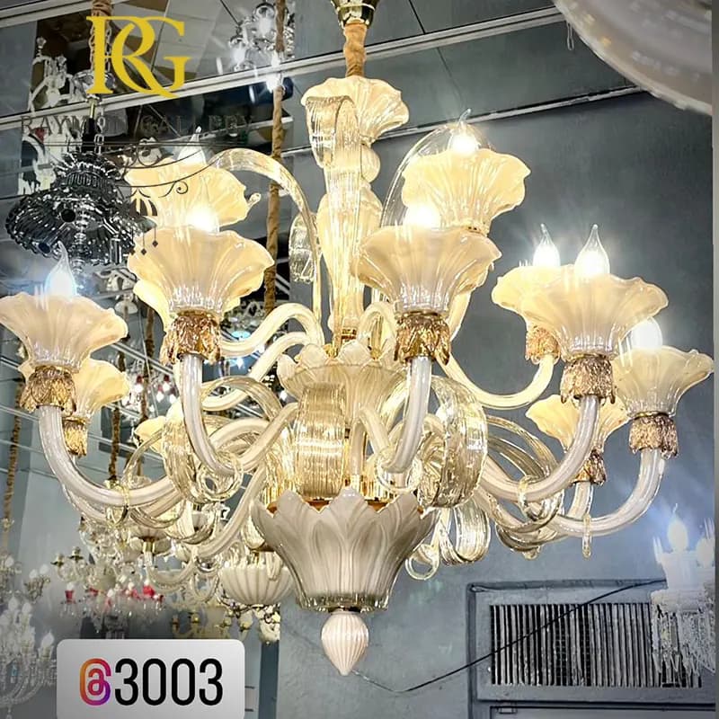 لوستر مورانوکرم کد 3003 (12 شاخه) — تصویر ۲