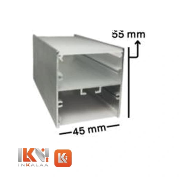 پروفیل نور خطی آویز دوطرف نور سه‌لاین 45 میلیمتر کد 84 ایران هیت سینک — تصویر ۲