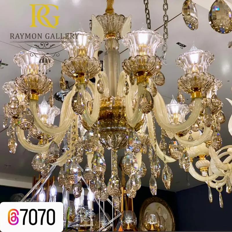لوستر کلاسیک مورانو کرم کد7070