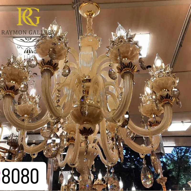لوستر مورانو کرم کد 8080 (10 شاخه)