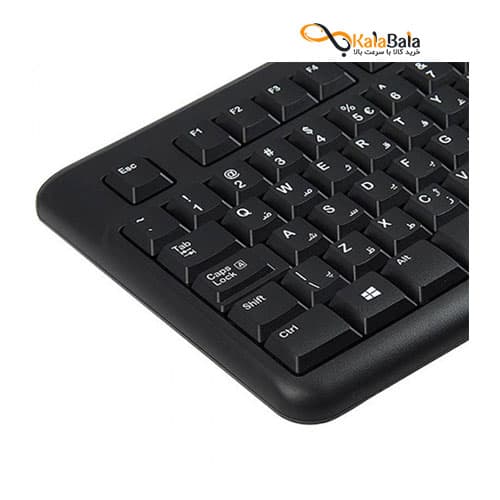 ست صفحه کلید و ماوس باسیم لاجیتک مدل Logitech MK120 USB Wired- با حروف حک شده فارسی — تصویر ۳
