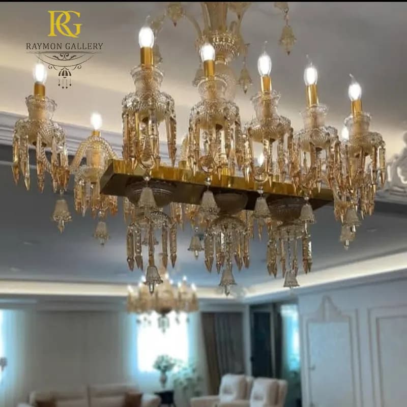 لوستر باکارات خطی مستطیلی کلاسیک ( 12شاخه)