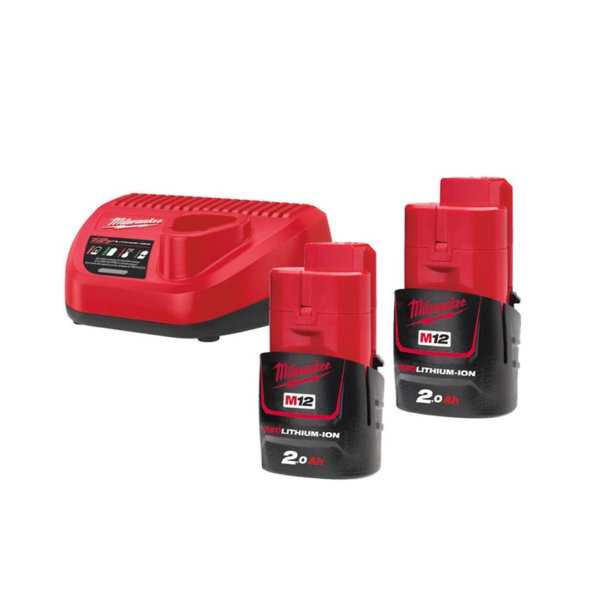کیت باتری و شارژر میلواکی 12 ولت 2 آمپر مدل M12NRG-202
