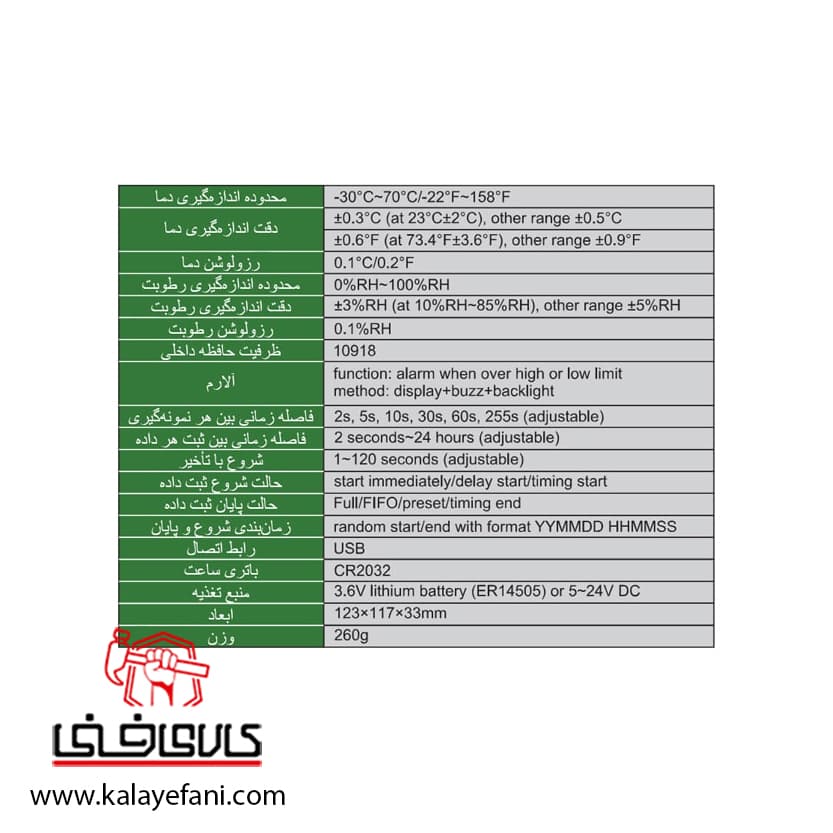 دماسنج و رطوبت سنج دیتا لاگر اینسایز (با گارانتی شرکتی) مدل 3070-0311 — تصویر ۷