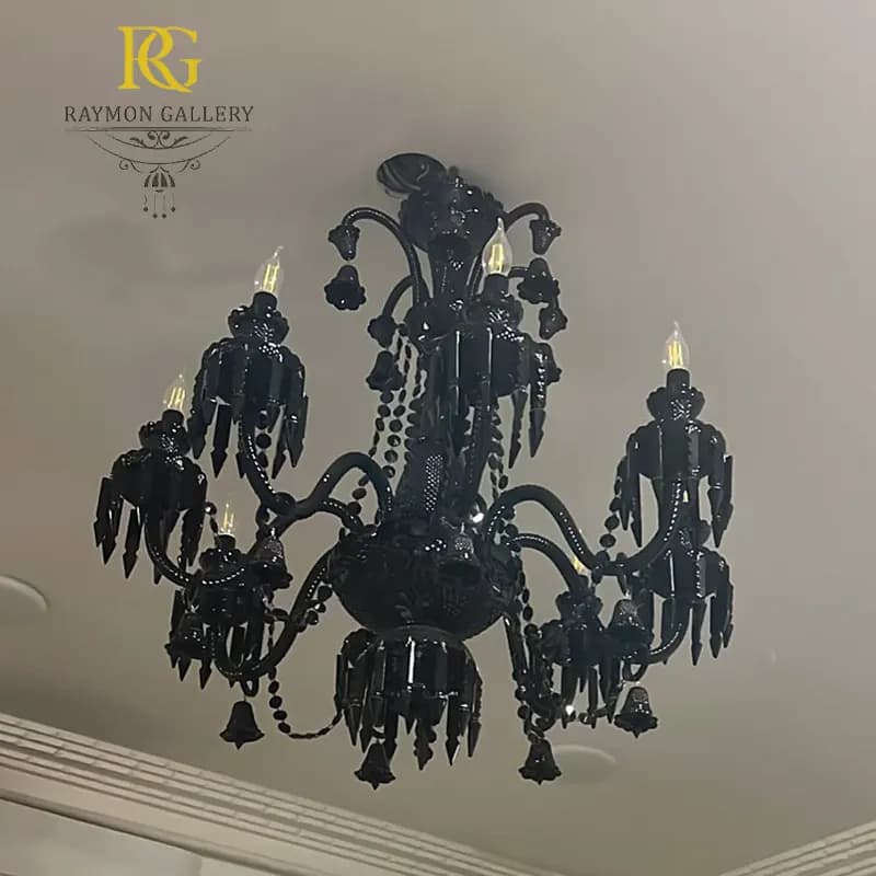 لوستر باکارات کلاسیک فرم خمیده کریستالی(8 شاخه)