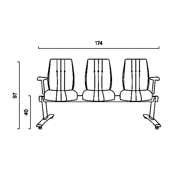 صندلی انتظار WP647P-4 چهار نفره داتیس — تصویر ۴
