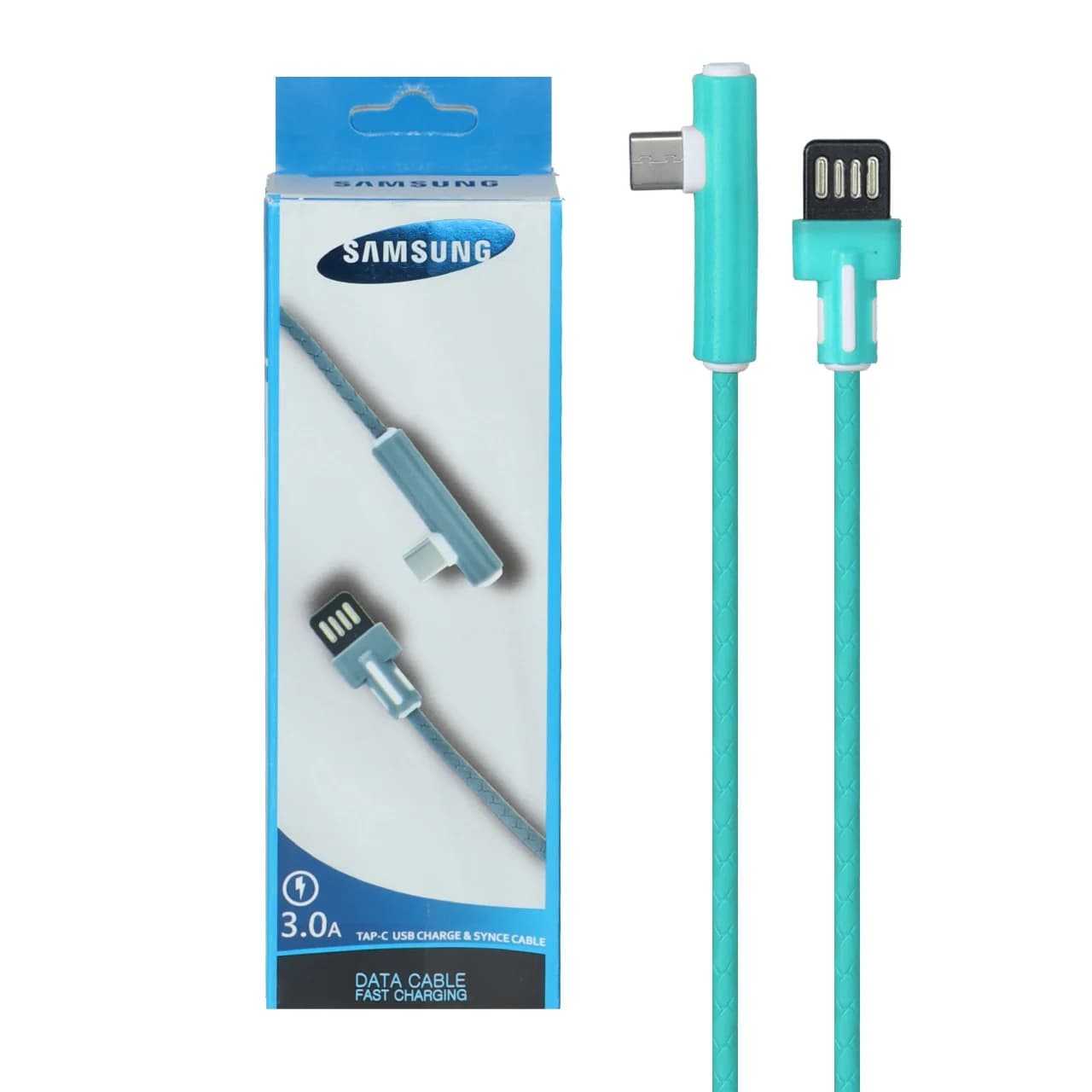کابل شارژ فست Samsung Type-C مدل SA-0605 – سبز آبی – RYL