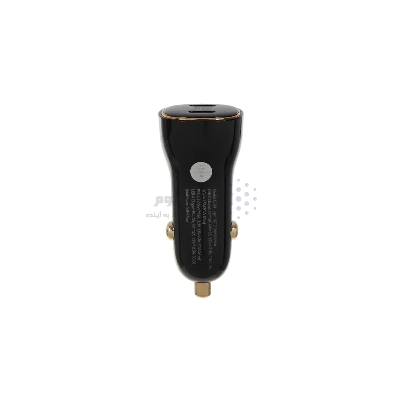 شارژر فندکی فست و PD دو پورت LDNIO مدل C104 60W به همراه کابل شارژ Type-C – مشکی — تصویر ۳