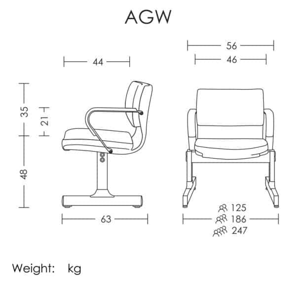 صندلی انتظار AGW دو نفره 822 آرتمن — تصویر ۷