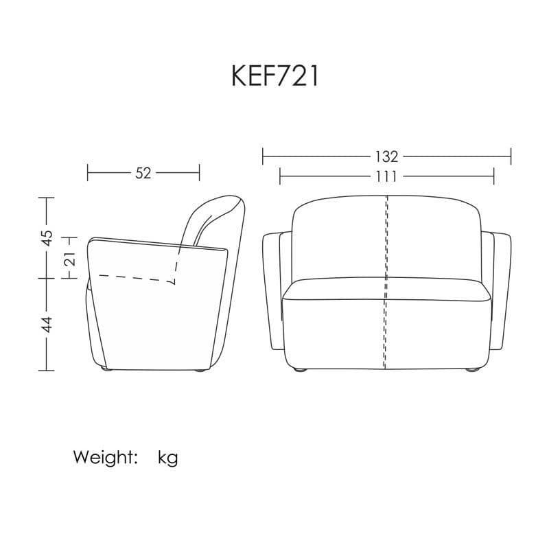 مبل KEF دسته دار دو نفره 721آرتمن — تصویر ۷