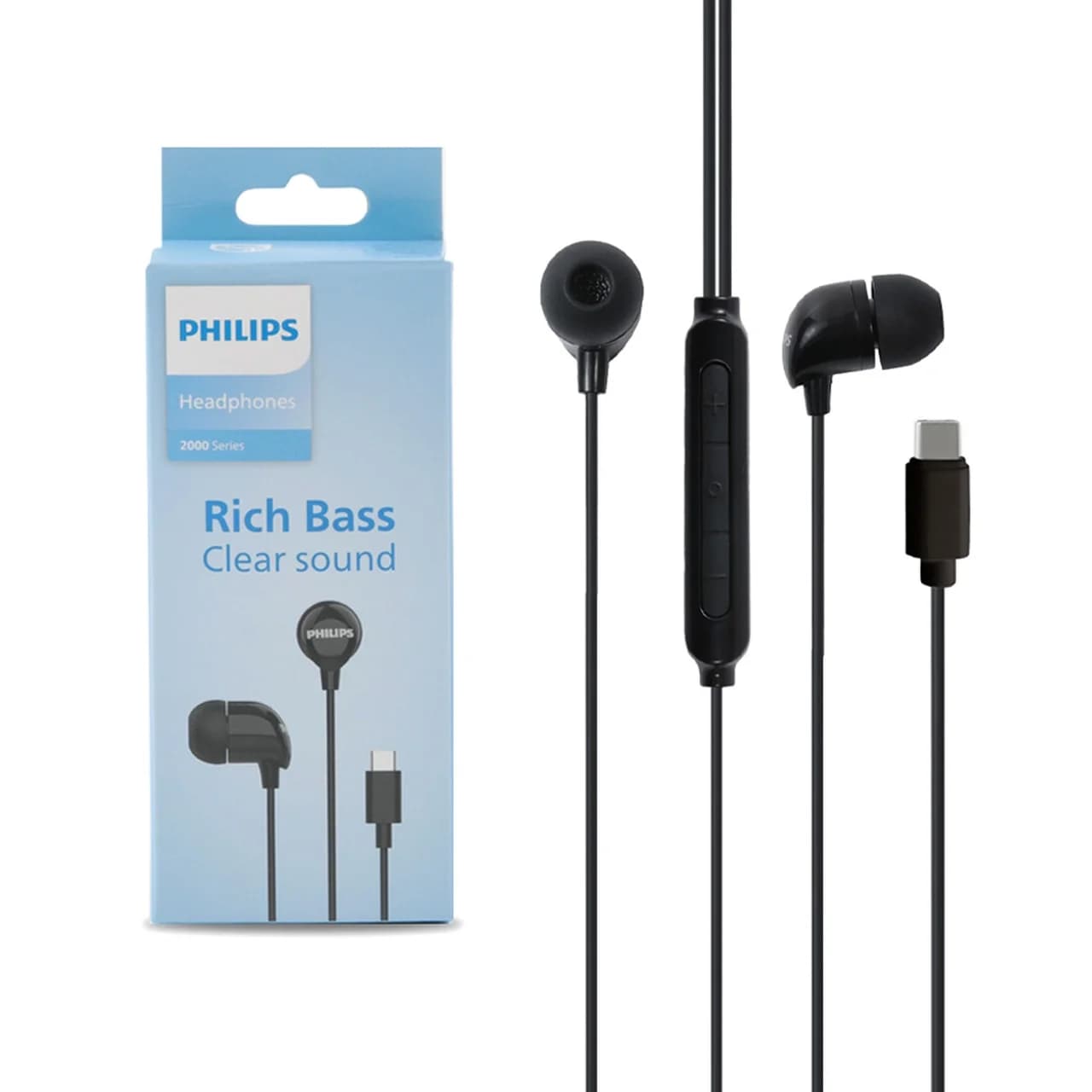 هندزفری باسیم Philips Type-C مدل TAE2146BK – مشکی (گارانتی دوساله سی آوا) — تصویر ۲