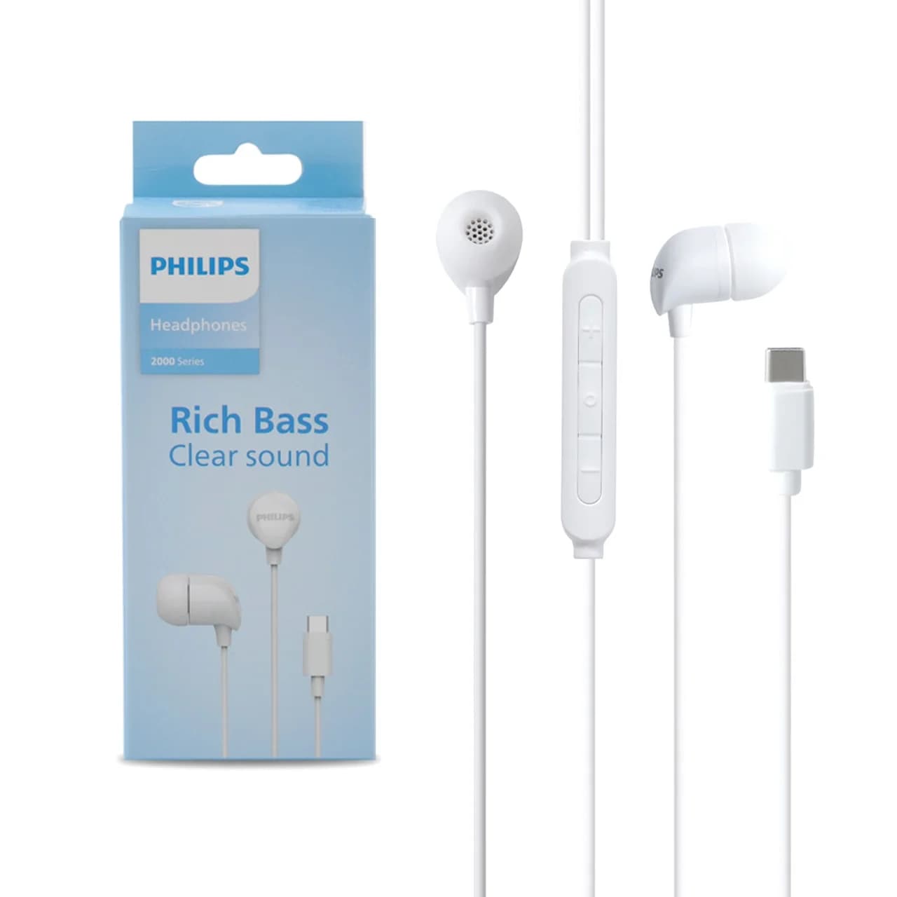 هندزفری باسیم Philips Type-C مدل TAE2146WT – سفید (گارانتی دوساله سی آوا)