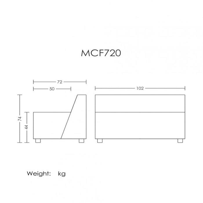 مبل MCF بدون دسته دو نفره720 آرتمن — تصویر ۳