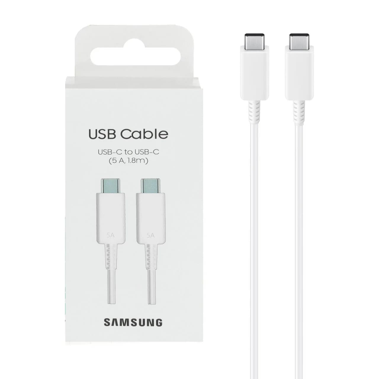 کابل شارژ فست 1.8 متری Samsung Type-C To Type-C مدل EP-DX510 – سفید (گارانتی شش ماهه نیکان همراه)