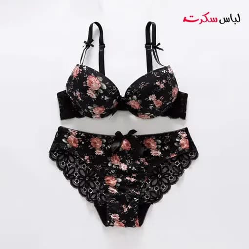 ست شورت و سوتین فنردار جکدار گلدار ls193 — تصویر ۸