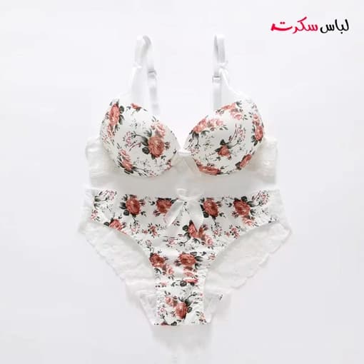 ست شورت و سوتین فنردار جکدار گلدار ls193 — تصویر ۴